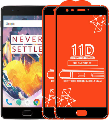 Qyist Edge To Edge Tempered Glass for OnePlus 3T(Pack of 2)