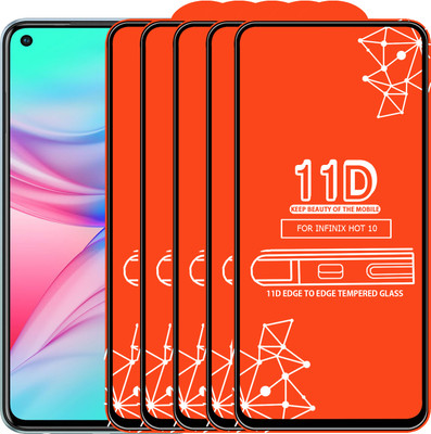 Qyist Edge To Edge Tempered Glass for Infinix Hot 10(Pack of 5)