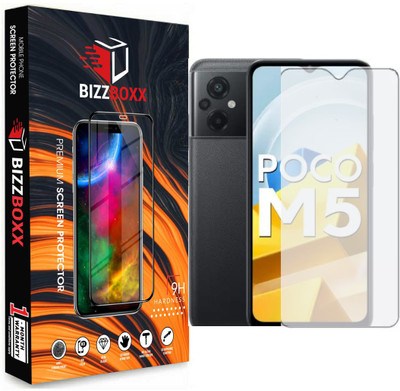 BizzBoxx Edge To Edge Tempered Glass for POCO M5, POCO M4 5G/*NeoShield*Tempered Glass/Full Screen Coverage-Edge to Edge/9H/Matte(Pack of 1)