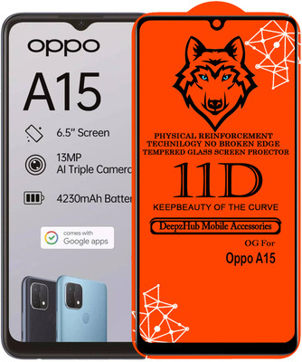DeepzHub Edge To Edge Tempered Glass for OPPO A15(Pack of 1)