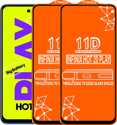 TWIGLO Edge To Edge Tempered Glass for INFINIX HOT 20 PLAY(Pack of 2)