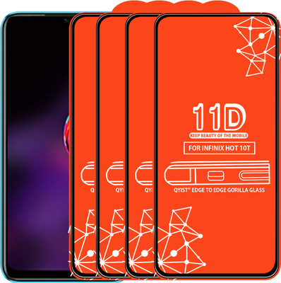 Qyist Edge To Edge Tempered Glass for Infinix Hot 10T(Pack of 4)