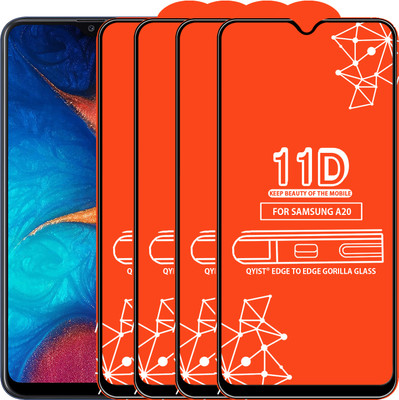 Qyist Edge To Edge Tempered Glass for Samsung Galaxy A20(Pack of 4)