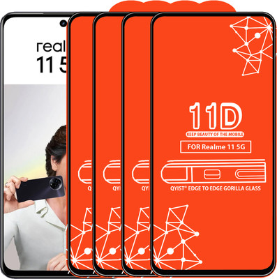 Qyist Edge To Edge Tempered Glass for Realme 11 5G(Pack of 4)