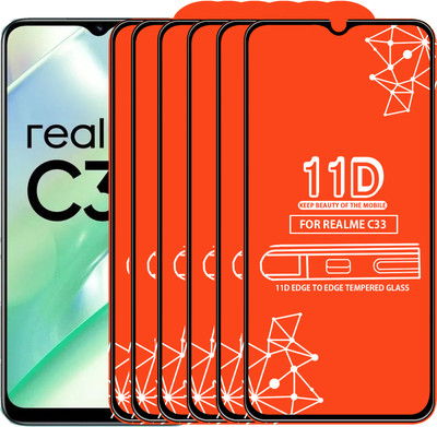 Roxel Edge To Edge Tempered Glass for Realme C33(Pack of 6)