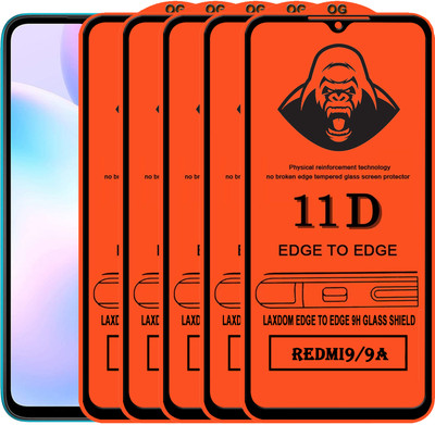 Laxdom Edge To Edge Tempered Glass for REDMI 9A(Pack of 5)