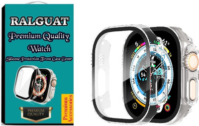 RALGUAT Edge To Edge Tempered Glass for Ultra Hard Watch Case Compatible with Apple iWatch Series 8 49MM Ultra Case with Screen Protector, Tempered Glass (49MM Ultra, Transparent)(Pack of 1)