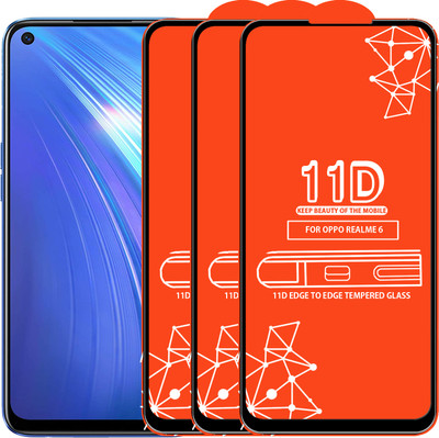 Qyist Edge To Edge Tempered Glass for Realme 6(Pack of 3)