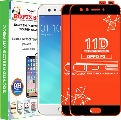 Rofix star Edge To Edge Tempered Glass for Oppo F3(Pack of 2)
