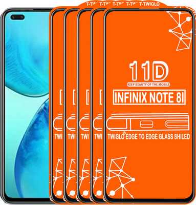 TWIGLO Edge To Edge Tempered Glass for INFINIX NOTE 8I(Pack of 5)