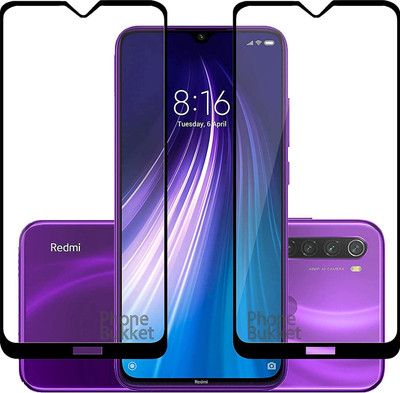 NIMMIKA ENTERPRISES Edge To Edge Tempered Glass for Xiaomi Redmi Note 8 D+ Tempered Glass(Pack of 2)