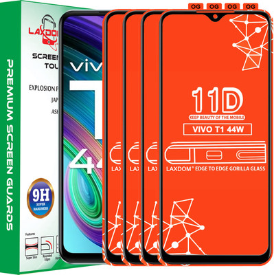 Laxdom Edge To Edge Tempered Glass for VIVO T1 44W(Pack of 4)