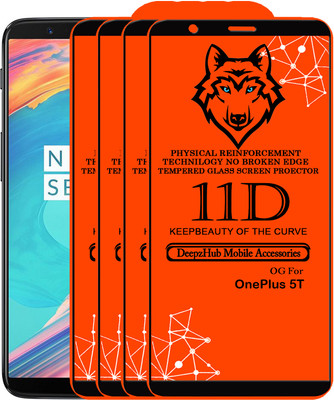 DeepzHub Edge To Edge Tempered Glass for OnePlus 5T(Pack of 4)