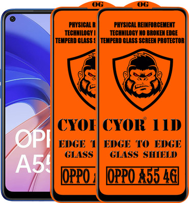 CYOR Edge To Edge Tempered Glass for OPPO A55 4G(Pack of 2)