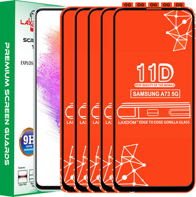 Laxdom Edge To Edge Tempered Glass for SAMSUNG GALAXY A73 5G(Pack of 5)