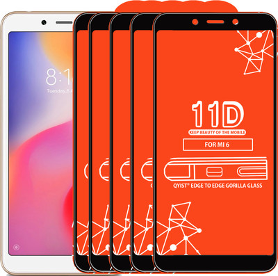 Qyist Edge To Edge Tempered Glass for Mi Redmi 6 pro(Pack of 5)