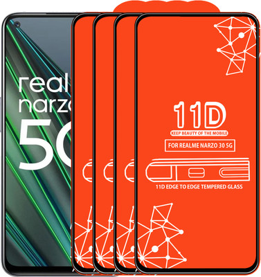 Qyist Edge To Edge Tempered Glass for Realme Narzo 30 5G(Pack of 4)
