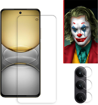 SOMTONE Edge To Edge Tempered Glass for Realme C75 4G Tempered Glass Screen Protector | Anti-Scratch | Edge to Edge Full Coverage | 9H Hardness ( 1 FRONT SCREEN GUARD + 1 CAMERA LENS PROTECTOR + 1 FREE BACK EMBOSSED SKIN026 )(Pack of 1)