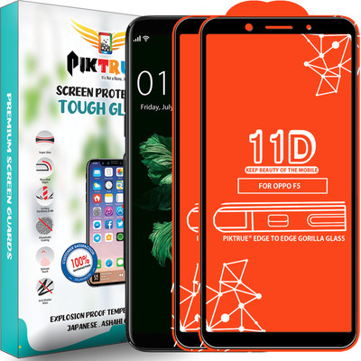 PikTrue Edge To Edge Tempered Glass for Oppo F5(Pack of 2)