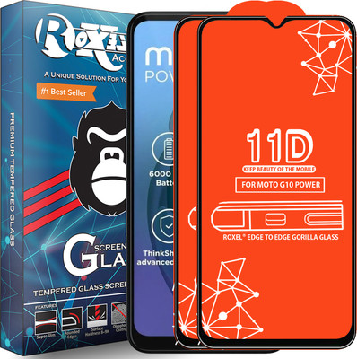 Roxel Edge To Edge Tempered Glass for Motorola G10 Power(Pack of 2)
