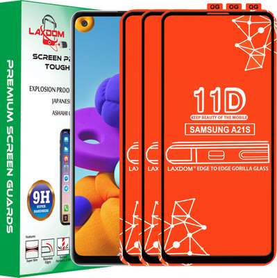 Laxdom Edge To Edge Tempered Glass for SAMSUNG GALAXY A21S(Pack of 3)