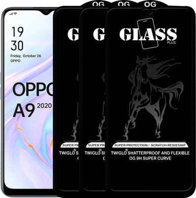 TWIGLO Edge To Edge Tempered Glass for OPPO A9 2020(Pack of 3)