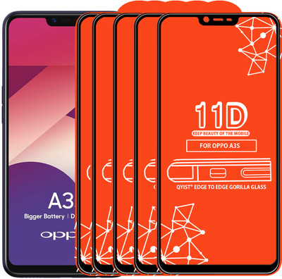 Qyist Edge To Edge Tempered Glass for Oppo A3s(Pack of 5)