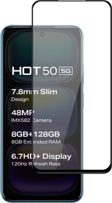 Vatsin Edge To Edge Tempered Glass for Infinix Hot 50 5G(Pack of 1)