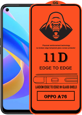 Laxdom Edge To Edge Tempered Glass for OPPO A76(Pack of 1)
