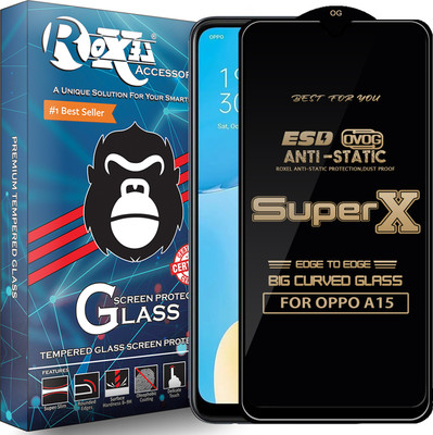 Roxel Edge To Edge Tempered Glass for OPPO A15(Pack of 1)