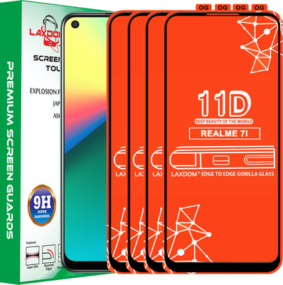 Laxdom Edge To Edge Tempered Glass for REALME 7I(Pack of 4)