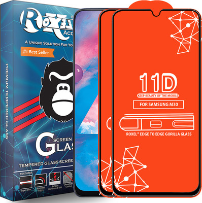 Roxel Edge To Edge Tempered Glass for Samsung Galaxy M30(Pack of 2)