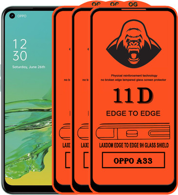 Laxdom Edge To Edge Tempered Glass for OPPO A33(Pack of 3)