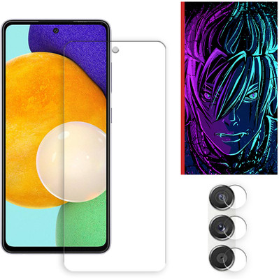 ARBAN Edge To Edge Tempered Glass for Samsung Galaxy A52s 5G Tempered Glass Screen Protector | Anti-Scratch | Edge to Edge Full Coverage | 9H Hardness (1 FRONT SCREEN GUARD + 1 CAMERA LENS PROTECTOR + 1 FREE BACK EMBOSSED SKIN002)(Pack of 1)