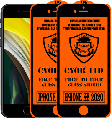 CYOR Edge To Edge Tempered Glass for IPHONE SE 2020(Pack of 2)