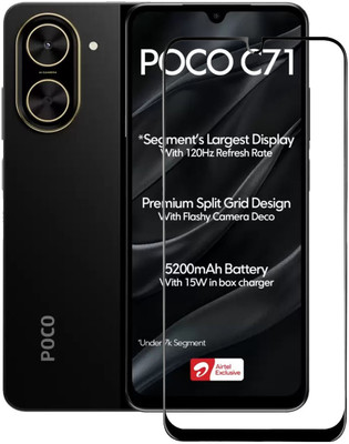 SNAMRT Edge To Edge Tempered Glass for Poco C71(Pack of 1)