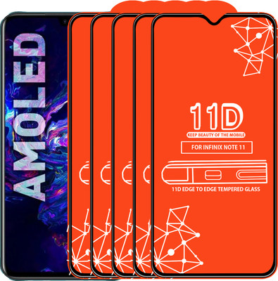 Roxel Edge To Edge Tempered Glass for Infinix Note 11(Pack of 5)
