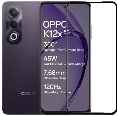 ECMERED Edge To Edge Tempered Glass for OPPO K12x 5G, OPPO K12x, Oppo K12X, Oppo K12X 5G(Pack of 1)