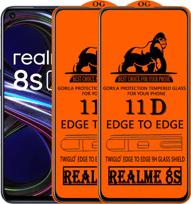 CYOR Edge To Edge Tempered Glass for REALME 8S(Pack of 2)