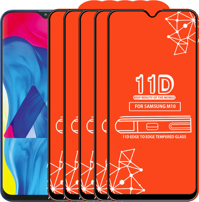 Qyist Edge To Edge Tempered Glass for Samsung Galaxy M10(Pack of 5)
