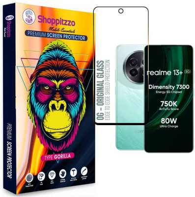 Shoppitzzo Edge To Edge Tempered Glass for realme 13 Plus 5G(6.67 Inch)**NeoShield**Millitary Grade-Anti Explosion-Tempered Glass/Full Screen Coverage-Edge to Edge/9H Hardness/With Easy Installation Kit(Pack of 1)