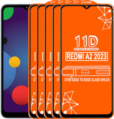 CYOR Edge To Edge Tempered Glass for REDMI A2 2023(Pack of 5)