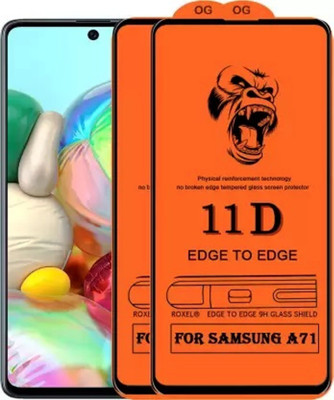 HIE POWER Edge To Edge Tempered Glass for Samsung Galaxy A71 -11D Glass -Screen Protector Full HD Quality Tempered Glass Anti-Scratch Edge to Edge Coverage with Easy Installation Kit(Pack of 2)