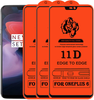1DOLLAR Edge To Edge Tempered Glass for Oneplus 6 -11D -9H(Pack of 3)