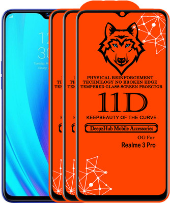 DeepzHub Edge To Edge Tempered Glass for Realme 3 Pro(Pack of 3)
