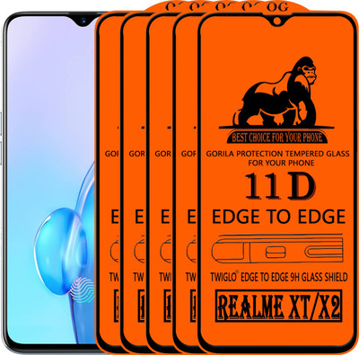 TWIGLO Edge To Edge Tempered Glass for REALME X2(Pack of 5)