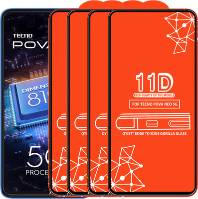 Qyist Edge To Edge Tempered Glass for Tecno Pova Neo 5G(Pack of 4)