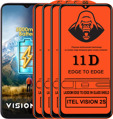 Laxdom Edge To Edge Tempered Glass for ITEL VISION 2S(Pack of 4)