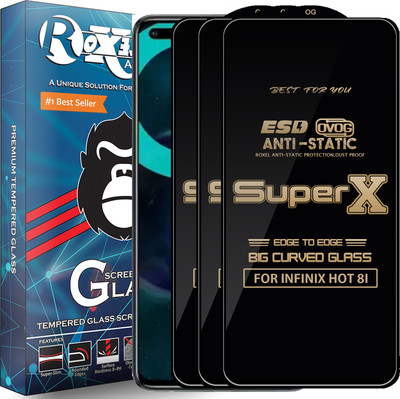 Roxel Edge To Edge Tempered Glass for INFINIX HOT 8I(Pack of 3)