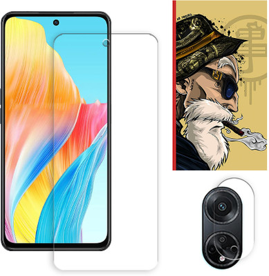 ARBAN Edge To Edge Tempered Glass for Oppo A98 5G Tempered Glass Screen Protector | Anti-Scratch | Edge to Edge Full Coverage | 9H Hardness ( 1 FRONT SCREEN GUARD + 1 CAMERA LENS PROTECTOR + 1 FREE BACK EMBOSSED SKIN001 )(Pack of 1)